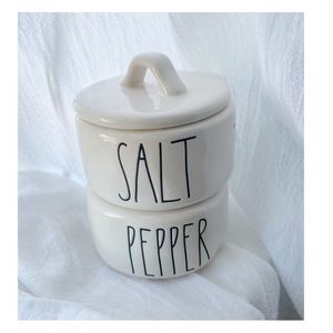 Rae Dunn Salt and Pepper Stacker